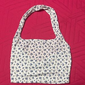 Floral White and Blue Women's shirt